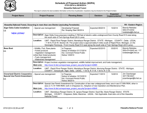 Schedule of Proposed Action (SOPA) 07/01/2014 to 09/30/2014 Hiawatha National Forest