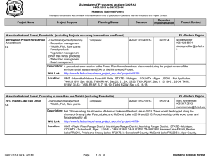 Schedule of Proposed Action (SOPA) 04/01/2014 to 06/30/2014 Hiawatha National Forest