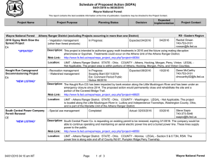 Schedule of Proposed Action (SOPA) 04/01/2016 to 06/30/2016 Wayne National Forest