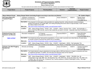 Schedule of Proposed Action (SOPA) 07/01/2014 to 09/30/2014 Wayne National Forest