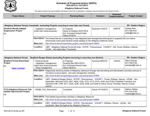 Schedule of Proposed Action (SOPA) 10/01/2015 to 12/31/2015 Allegheny National Forest