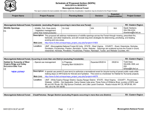 Schedule of Proposed Action (SOPA) 04/01/2014 to 06/30/2014 Monongahela National Forest