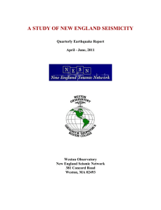 A STUDY OF NEW ENGLAND SEISMICITY