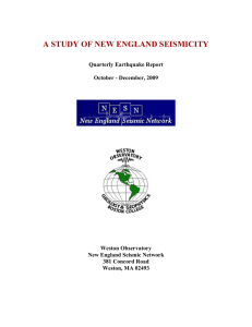 A STUDY OF NEW ENGLAND SEISMICITY