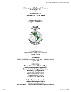 Northeastern U.S. Seismic Network Bulletin No. 66 of Seismicity of the