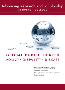 Global Public HealtH PoliCy • DisParity • Disease Advancing Research and Scholarship