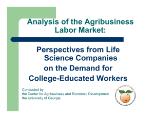 Analysis of the Agribusiness Labor Market: Perspectives from Life Science Companies