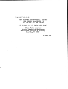 PFC/JA-84-40 FOCUSSED ELECTRON  GUN ELECTRON