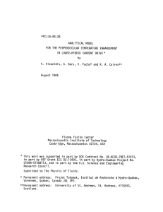 PFC/JA-85-28 IN  LOWER-HYBRID  CURRENT DRIVE A. 1985