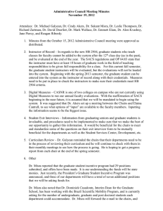 Administrative Council Meeting Minutes November 19, 2012