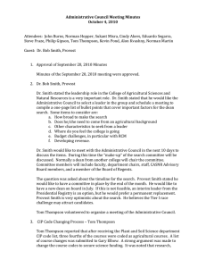 Administrative Council Meeting Minutes October 4, 2010