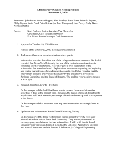 Administrative Council Meeting Minutes November 2, 2009