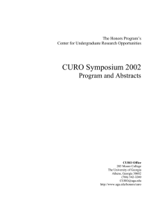 CURO Symposium 2002  Program and Abstracts The Honors Program’s