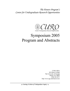 Symposium 2005 Program and Abstracts The Honors Program’s