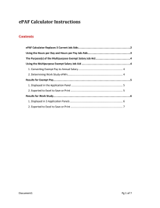 ePAF Calculator Instructions Contents