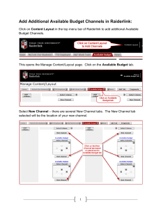 Add Additional Available Budget Channels in Raiderlink: