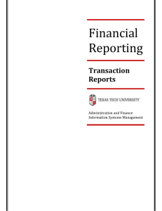 Financial Reporting  Transaction