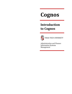 Cognos  Introduction to Cognos