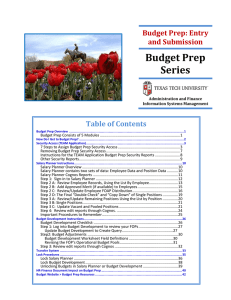 Budget Prep Series  Budget Prep: Entry