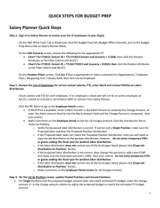 QUICK STEPS FOR BUDGET PREP    Salary Planner Quick Steps 