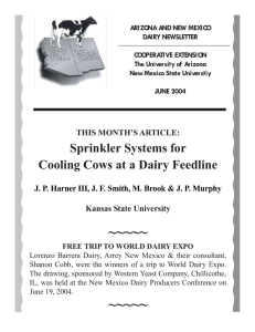 ARIZONA AND NEW MEXICO DAIRY NEWSLETTER COOPERATIVE EXTENSION The University of Arizona