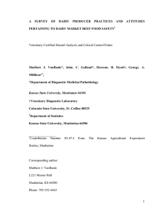 A SURVEY OF DAIRY PRODUCER PRACTICES AND ATTITUDES