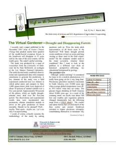 Newsletter High on the Desert The Virtual Gardener— Drought and Disappearing Forests