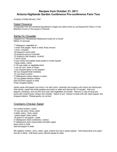 Recipes from October 21, 2011 Salad Dressing