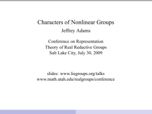 Characters of Nonlinear Groups Jeffrey Adams