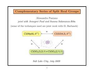 Complementary Series of Split Real Groups δ CS(SO(4,3), )