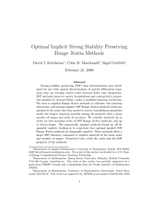 Optimal Implicit Strong Stability Preserving Runge–Kutta Methods David I. Ketcheson