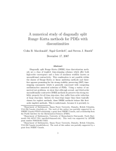 A numerical study of diagonally split Runge–Kutta methods for PDEs with discontinuities