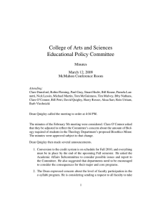 College of Arts and Sciences Educational Policy Committee Minutes March 12, 2009
