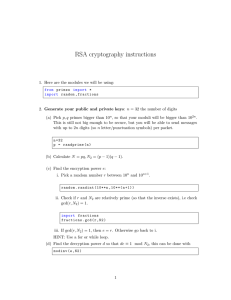 RSA cryptography instructions