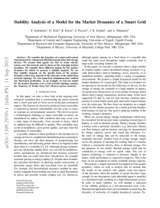 Stability Analysis of a Model for the Market Dynamics of...