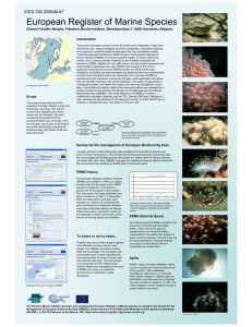 European Register of Marine Species Introduction
