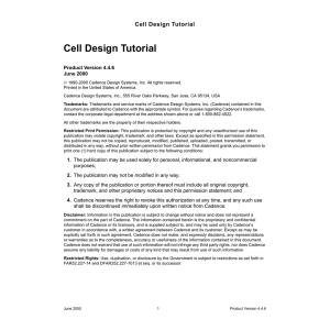 Cell Design Tutorial Product Version 4.4.6 June 2000