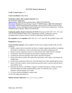 ECE 3332: Project Laboratory II  Credit / Contact hours: Course coordinator: