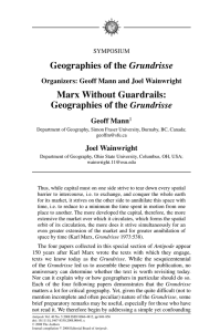 Grundrisse Marx Without Guardrails: Geographies of the Geoff Mann
