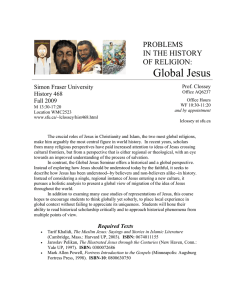 Global Jesus PROBLEMS IN THE HISTORY OF RELIGION: