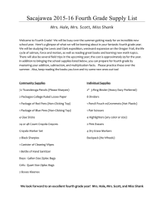 Sacajawea 2015-16 Fourth Grade Supply List