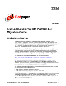 Red paper IBM LoadLeveler to IBM Platform LSF Migration Guide