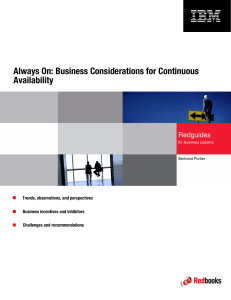 Front cover Always On: Business Considerations for Continuous Availability Redguides