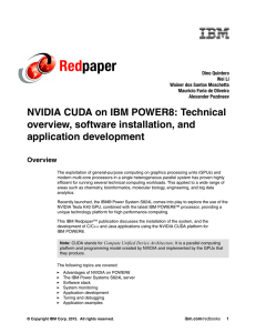 Red paper NVIDIA CUDA on IBM POWER8: Technical overview, software installation, and