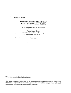 Filament-Circuit  Model  Analysis of PFC/JA-89-28 78ET51013.