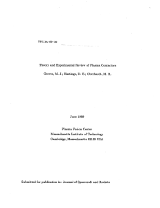 Theory  and  Experimental  Review  of Plasma ... J.; 1989 Plasma  Fusion  Center