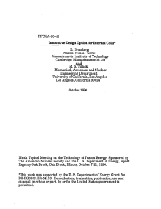 PFC/JA-90-42 Innovative Design Option for Internal Coils* L.  Bromberg