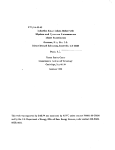 PFC/JA-90-43 Induction  Linac  Driven  Relativistic Maser  Experiments