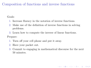 Composition of functions and inverse functions