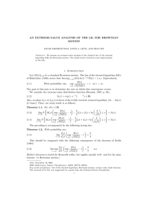 AN EXTREME-VALUE ANALYSIS OF THE LIL FOR BROWNIAN MOTION